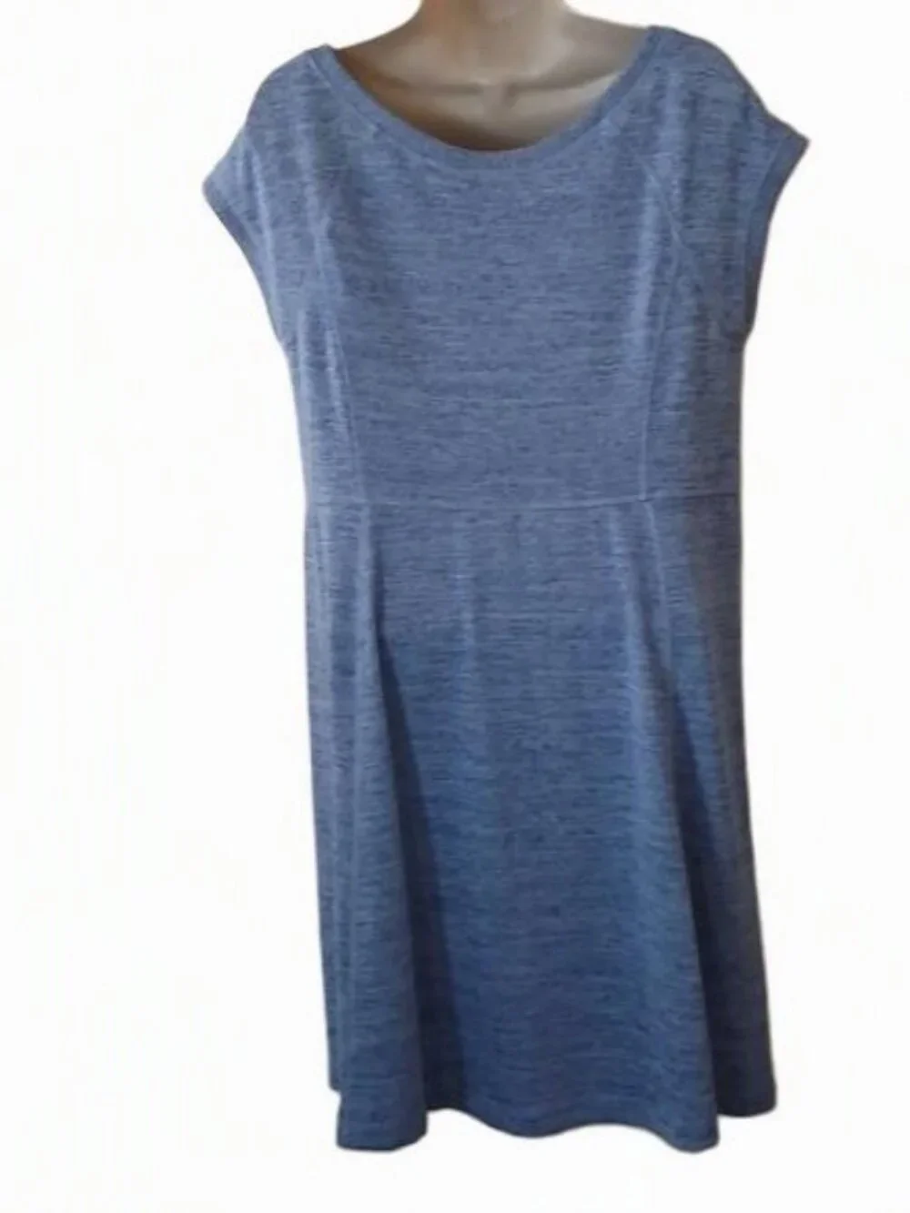 Light Blue Heathered Knit Dress – Petite Large